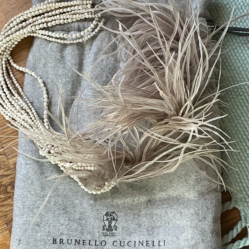 Brunello Cucinelli Cream Beaded Necklace